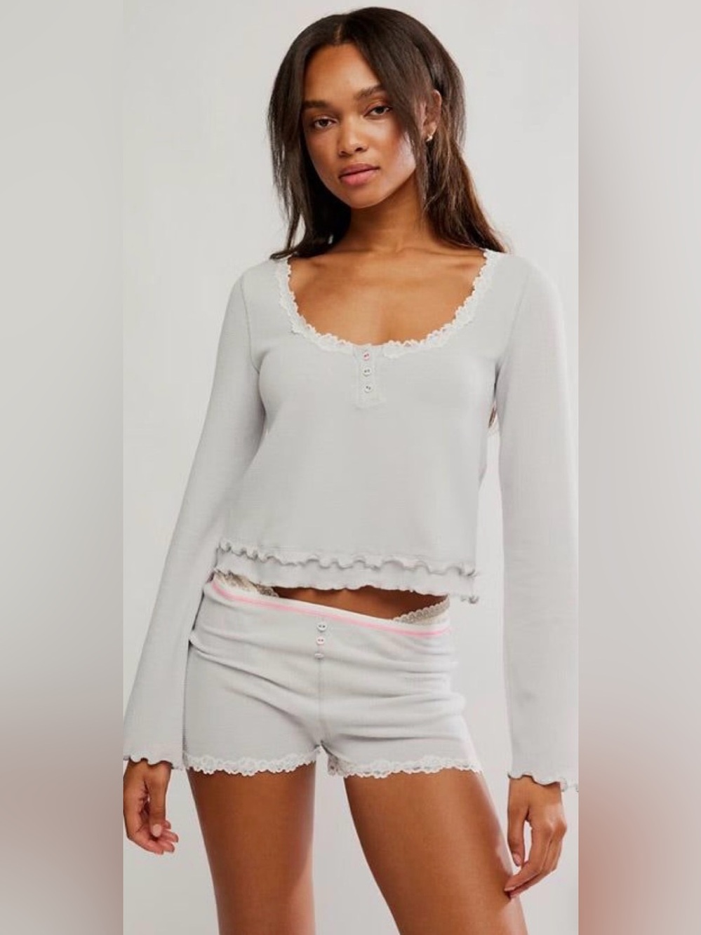 FREE PEOPLE WEEKEND SPRING BREAK PAJAMA SHORT SET